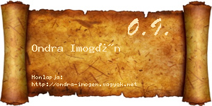 Ondra Imogén névjegykártya